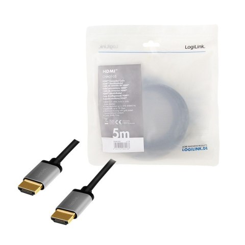 Kabel HDMI 4K/60Hz aluminium 5m Czarny LogiLink