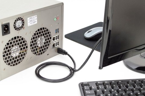 Kabel połączeniowy HDMI HighSpeed z Ethernetem 4K 60Hz UHD Typ HDMI A/HDMI A M/M czarny 5m Digitus