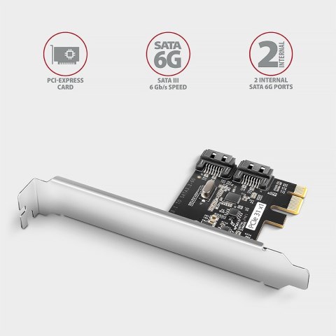 PCES-SJ2 Kontroler PCIe 2x wewnętrzny port SATA 6G, chipset JMB582 SP & LP AXAGON
