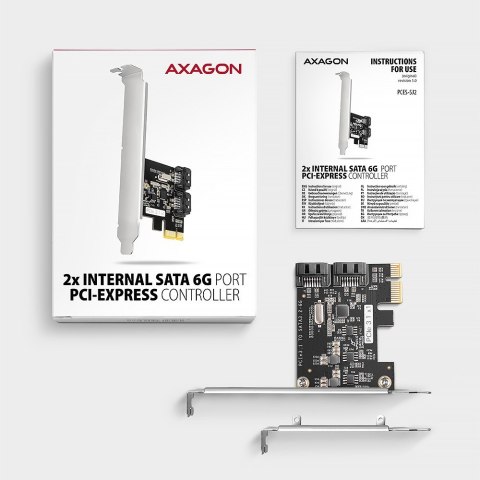 PCES-SJ2 Kontroler PCIe 2x wewnętrzny port SATA 6G, chipset JMB582 SP & LP AXAGON