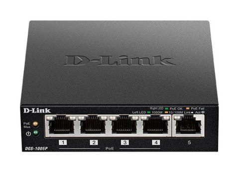 Switch DGS-1005P 5xGbE (4xPoE+ 60W) D-Link