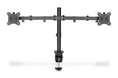 Uchwyt biurkowy podwójny z zaciskiem 2xLCD max. 32" max. Obciążenie 2x 8kg uchylno-obrotowy czarny Digitus