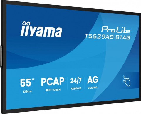 Monitor 55 cali T5529AS-B1AG VA,4K,HDMIx2,USB-C,RJ45,2x10W,WiFi, Android 14, Signal FailOver, Whiteboard, iiSignage2 (CMS),  IIYAMA