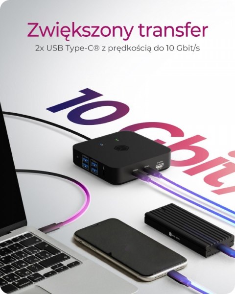 Stacja dokująca IB-DK4090-C 12w1, 3x HDMI,LAN,USB, PD do 100W IcyBox