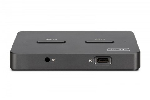 Stacja dokująca USB-C 3.2 Gen2 dla dysków SSD M.2 Duo NVMe oraz SATA (max. 2x 4 TB) z czytnikiem kart SD-Express 7.1 (max. 2 TB) Digitus