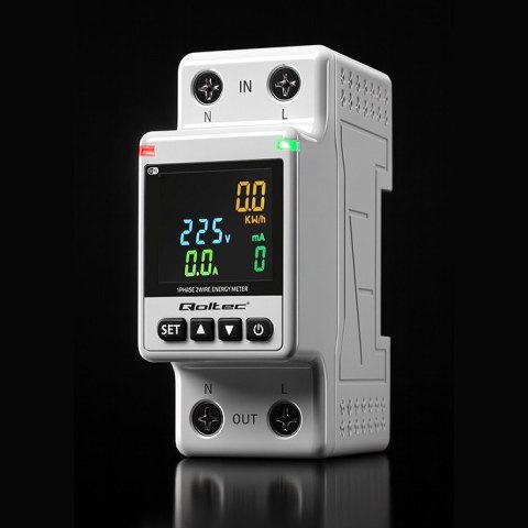 Jednofazowy elektroniczny licznik | miernik zużycia energii | DIN35 | zdalne sterowanie | historia pomiaru | WiFi | TUYA | Smart Qoltec