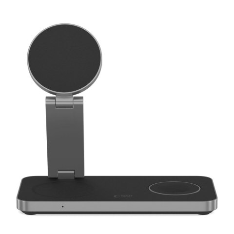 Ładowarka indukcyjna 3w1 do smartfona smartwatcha słuchawek z kablem USB-C - czarna Tech-Protect
