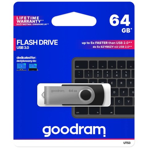 Pendrive 64GB USB 3.2 Gen 1 UTS3 czarny Goodram