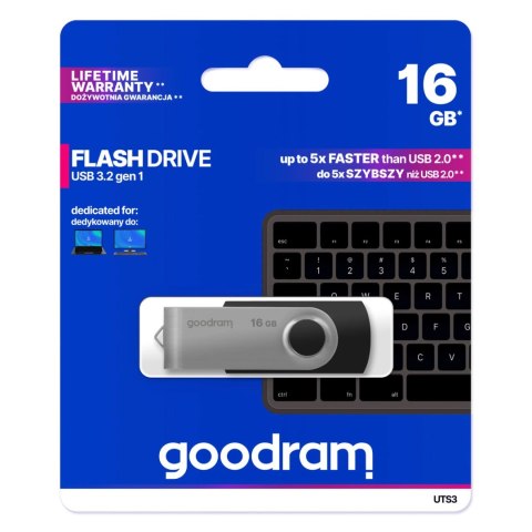 Pendrive pamięć flash 16 GB USB 3.2 Gen 1 UTS3 - czarny Goodram