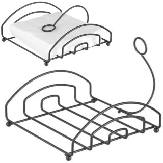 Serwetnik stojak na serwetki ze stali nierdzewnej czarny 155x160 mm - Hendi 427156 Hendi