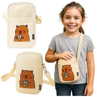 Torba Saszetka Na Ramię Kapibara Pas Regulowany Biała 20 x 14,5 cm LEAN