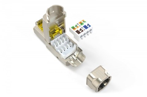 Wtyk modularny RJ45 kat.6A, PoE++, 10GbE, STP, ekranowany, beznarzędziowy, zakręcany, metalowy, AWG 22-27, linka/drut Digitus