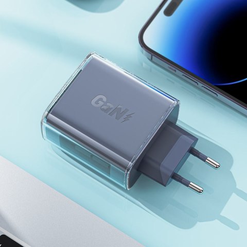 Ładowarka sieciowa GaN 65W 3 porty 1x USB 2x USB-C zielona ACEFAST