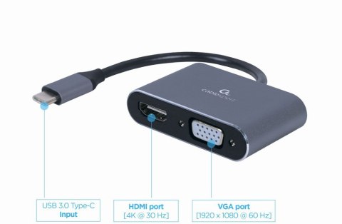 Adapter USB-C to HDMI VGA Gembird