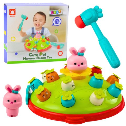 Gra Zręcznościowa Uderz Młotkiem Marchewki Wyskakujący Królik LEAN Toys