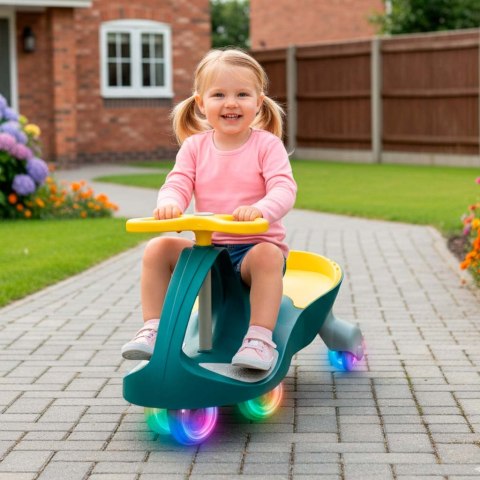 Jeździk grawitacyjny świecące koła LED butelkowy żółty Kik Sp. z o. o. Sp. k.