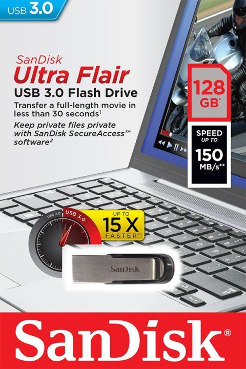 ULTRA FLAIR USB 3.0 128GB (do 150MB/s) SanDisk
