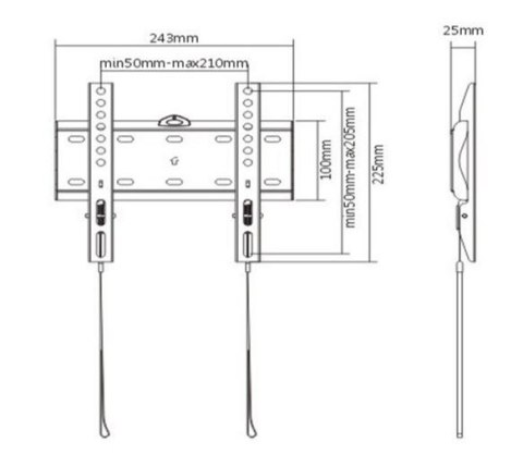 Uchwyt ścienny do telewizora (stały), 23 cale -42 cale, (30 kg) Gembird
