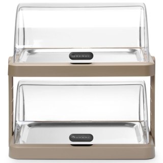 Witrynka chłodząca podwójna bufetowa z pokrywą roll-top Duo UNIQ - beżowa Hendi