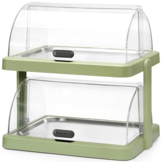 Witrynka chłodząca podwójna bufetowa z pokrywą roll-top Duo UNIQ - zielona Hendi