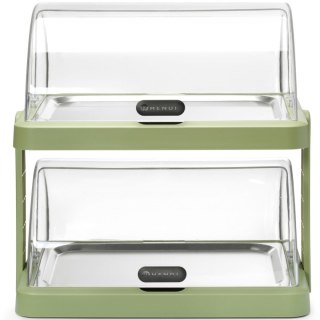 Witrynka chłodząca podwójna bufetowa z pokrywą roll-top Duo UNIQ - zielona Hendi