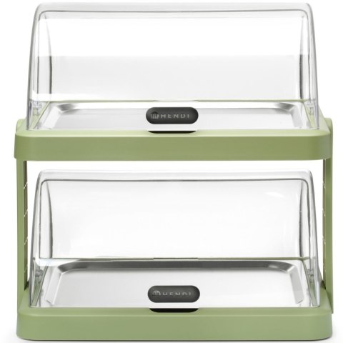 Witrynka chłodząca podwójna bufetowa z pokrywą roll-top Duo UNIQ - zielona Hendi