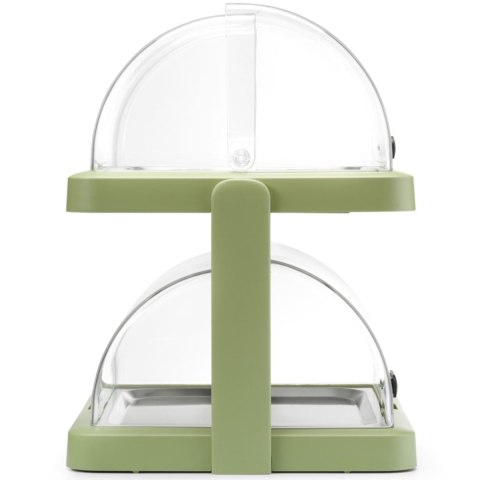 Witrynka chłodząca podwójna bufetowa z pokrywą roll-top Duo UNIQ - zielona Hendi