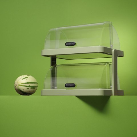 Witrynka chłodząca podwójna bufetowa z pokrywą roll-top Duo UNIQ - zielona Hendi