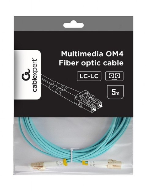 Kabel światłowodowy wielomodowy duplex OM4 50/125, LC/LC, 5m Gembird