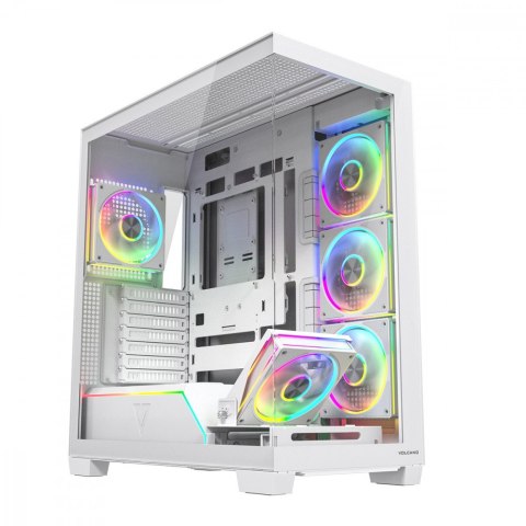 Obudowa PC VOLCANO STELLAR PLUS ARGB MIDI 5F Biała MODECOM