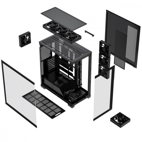 Obudowa PC VOLCANO STELLAR PLUS ARGB MIDI 8F Czarna MODECOM