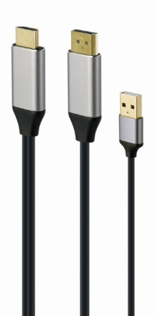 Adapter HDMI do DP 4K M 60Hz USB-A powered Gembird