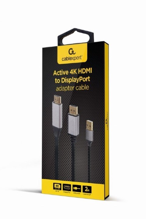 Adapter HDMI do DP 4K M 60Hz USB-A powered Gembird