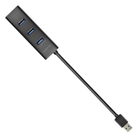 HUE-S2B Hub 4-portowy USB 3.2 Gen 1 charging hub, 30cm kabel, microUSB dodatkowe zasilanie AXAGON