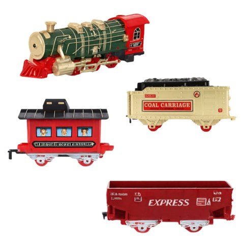 Kolejka Elektryczna Pociąg Klasyczny Światła Dźwięki Dym 24 el. LEAN Toys