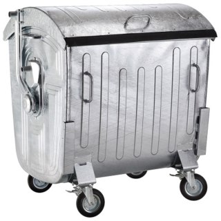 Metalowy kontener na odpady śmieci popiół ogniotrwały 1100L EU GSG24