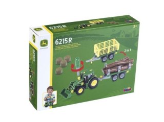 Traktor John Deere do skręcania z 2 przyczepami Klein