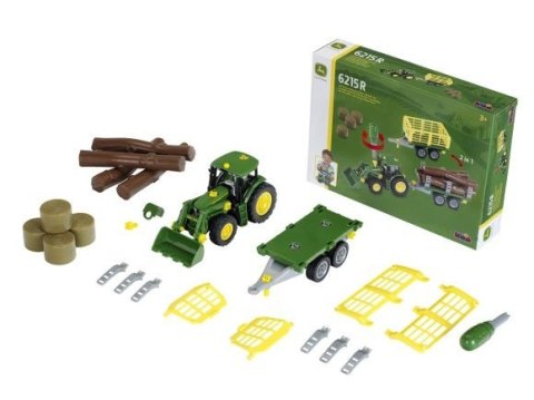 Traktor John Deere do skręcania z 2 przyczepami Klein