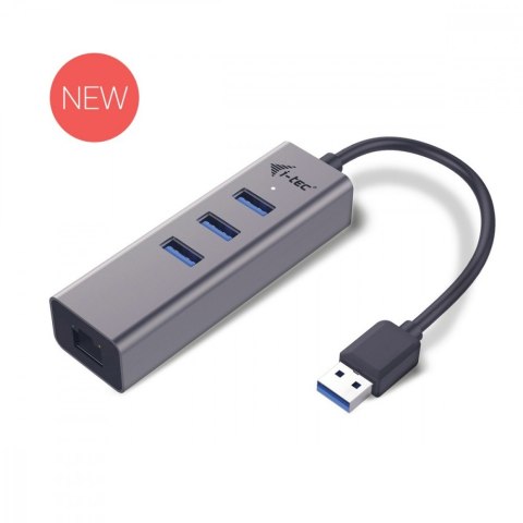 USB 3.0 Metal 3-portowy HUB z adapterem Gigabit Ethernet I-tec