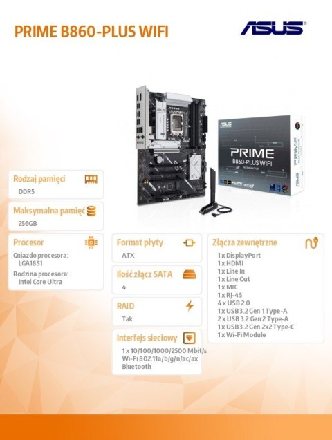 Płyta główna PRIME B860-PLUS WIFI Asus