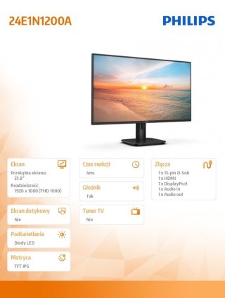 Monitor 24E1N1200A IPS 120Hz HDMI DP VGA Głośniki Philips