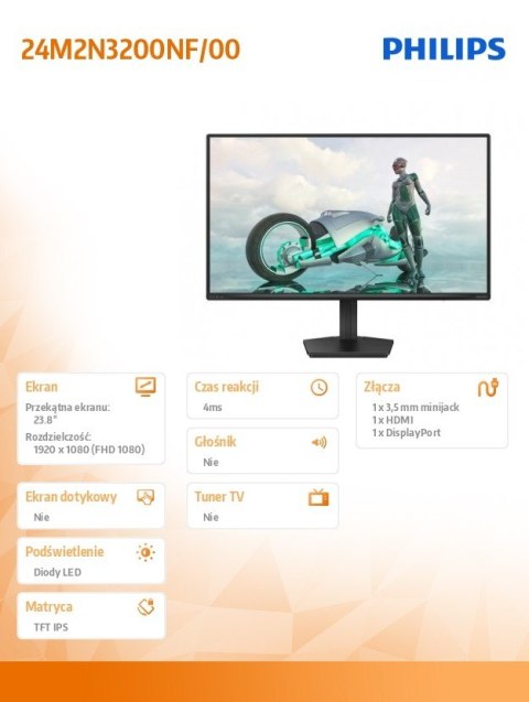 Monitor 24M2N3200NF IPS 23.8 cala 144Hz HDMI DP Philips