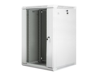 Szafa instalacyjna wisząca 19 18U 600X600mm szara (drzwi szklane) Lanberg