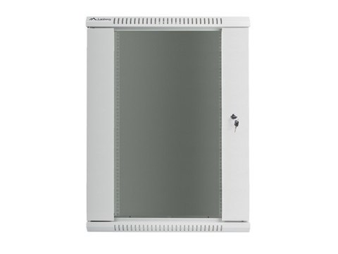 Szafa instalacyjna wisząca 19 18U 600X600mm szara (drzwi szklane) Lanberg