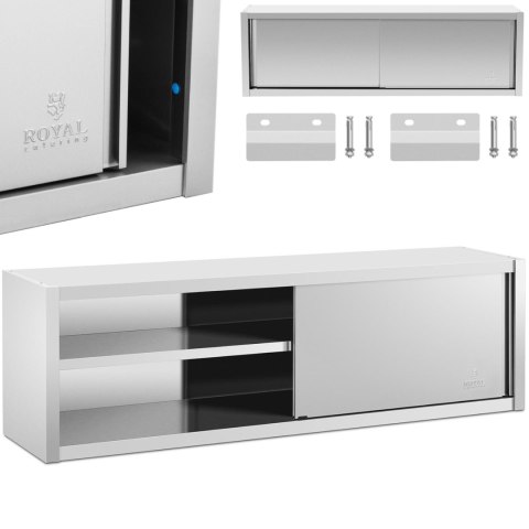 Szafa ścienna gastronomiczna z drzwiami przesuwanymi STAL 200 x 45 x 60 cm Royal Catering