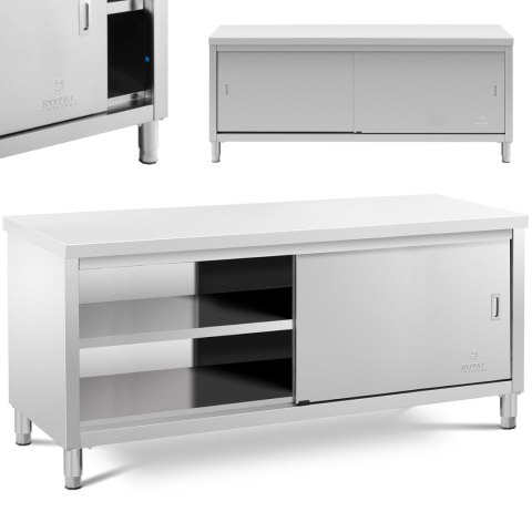 Szafka stojąca nierdzewna gastronomiczna drzwiczki suwane 200x70cm Royal Catering