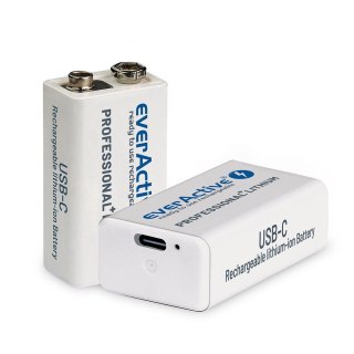 Akumulator 6F22/9V Li-ion 550 mAh USB-C EverActive