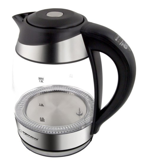 Czajnik elektryczny szklany Seine 1.7L czarny z podświetleniem LED i regulacją temperatury Esperanza