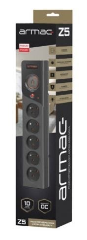 Listwa zasilająca Z5 5m 5x230V 10A Z5/50/CZ czarna Armac
