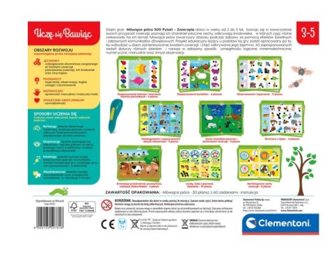 Mówiące Pióro 500 Pytań Zwierzęta Uczę się Bawiąc Język Polski Clementoni 50781 Clementoni